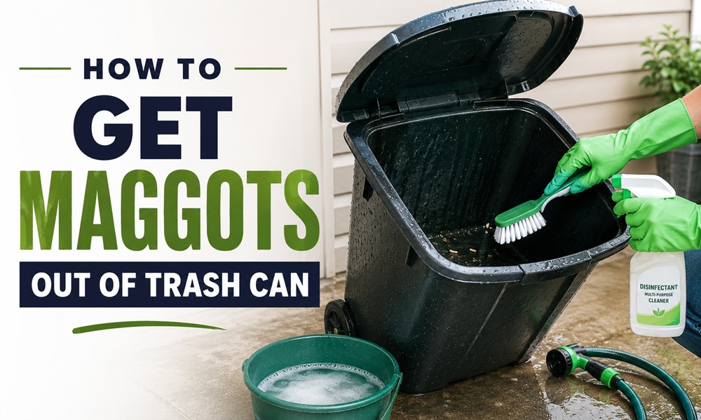 how to get maggots out of trash can