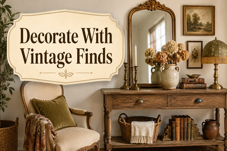 how to decorate with vintage finds